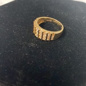 14K Ring Jewelry Weight 5.09 Size 6 Faux Diamonds Stamped Marked Gold